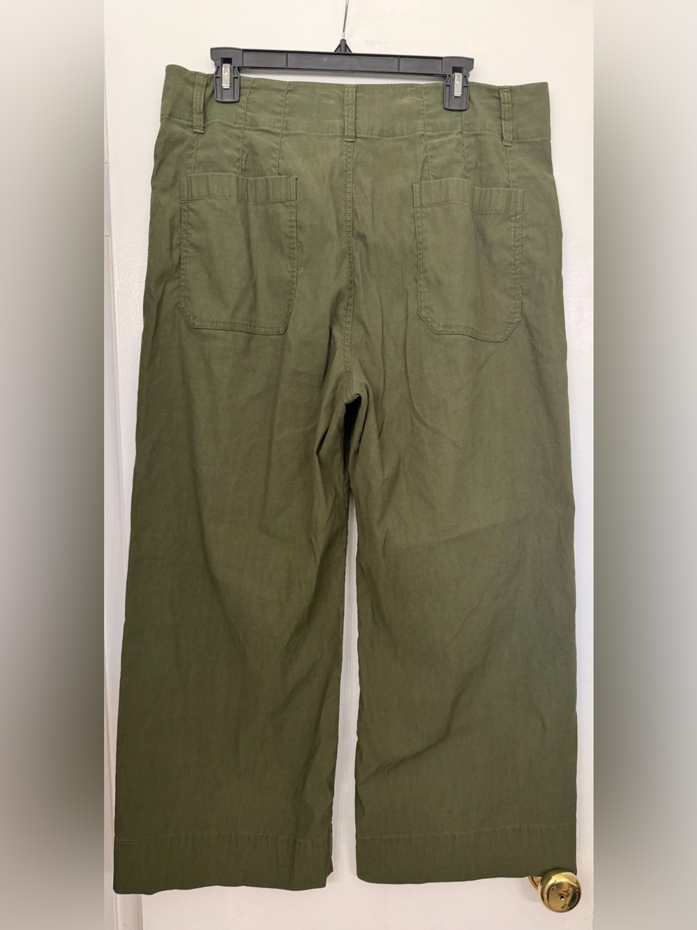 Anthro x Maeve The Colette High Rise Wide Leg Crop Pant Green Size 33 - Picture 2 of 6